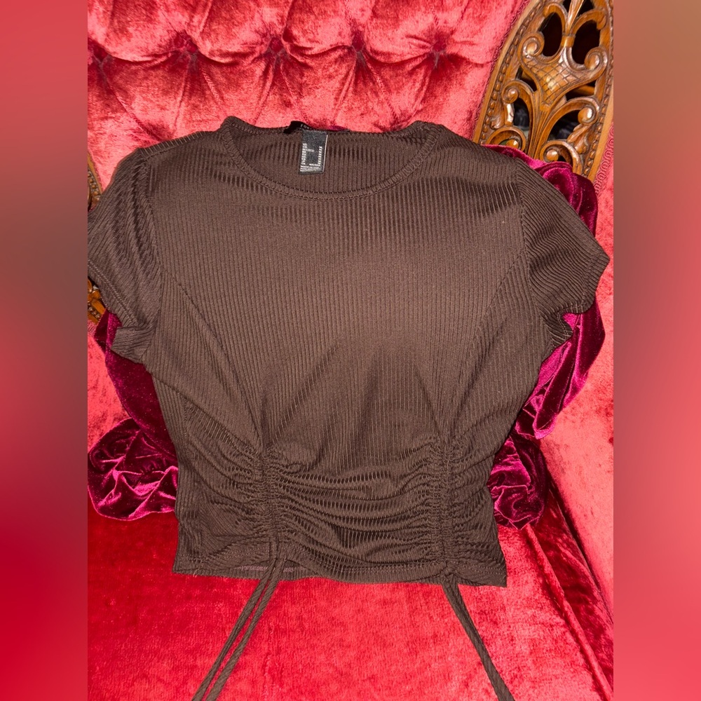 FOREVER 21-Ribbed Crop Top